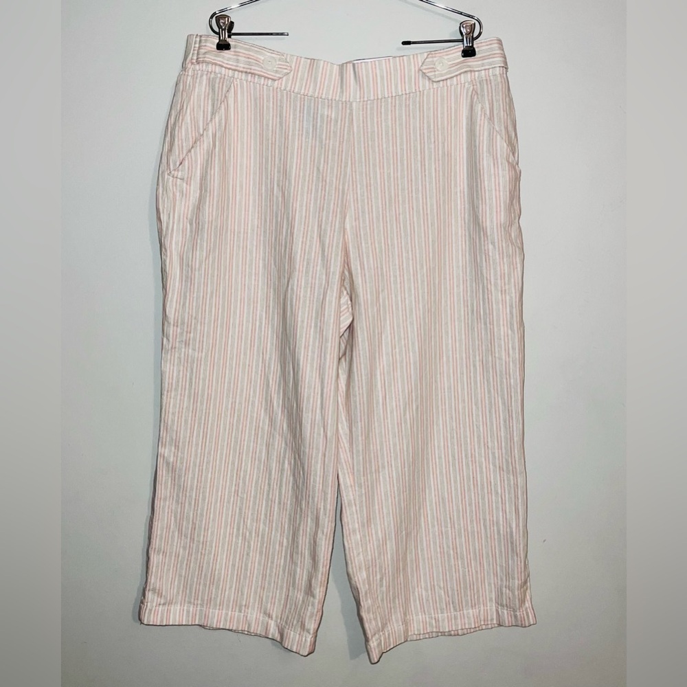 Croft & Barrow NEW Linen Blend Mid Rise Pull On Cropped Pants Sz XXL